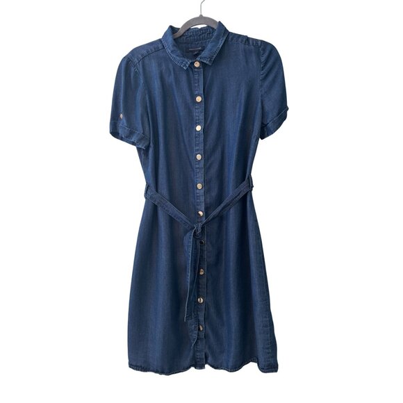 Tommy Hilfiger Womens Blue Button-Down Denim Dress Size 10 - Picture 2 of 11